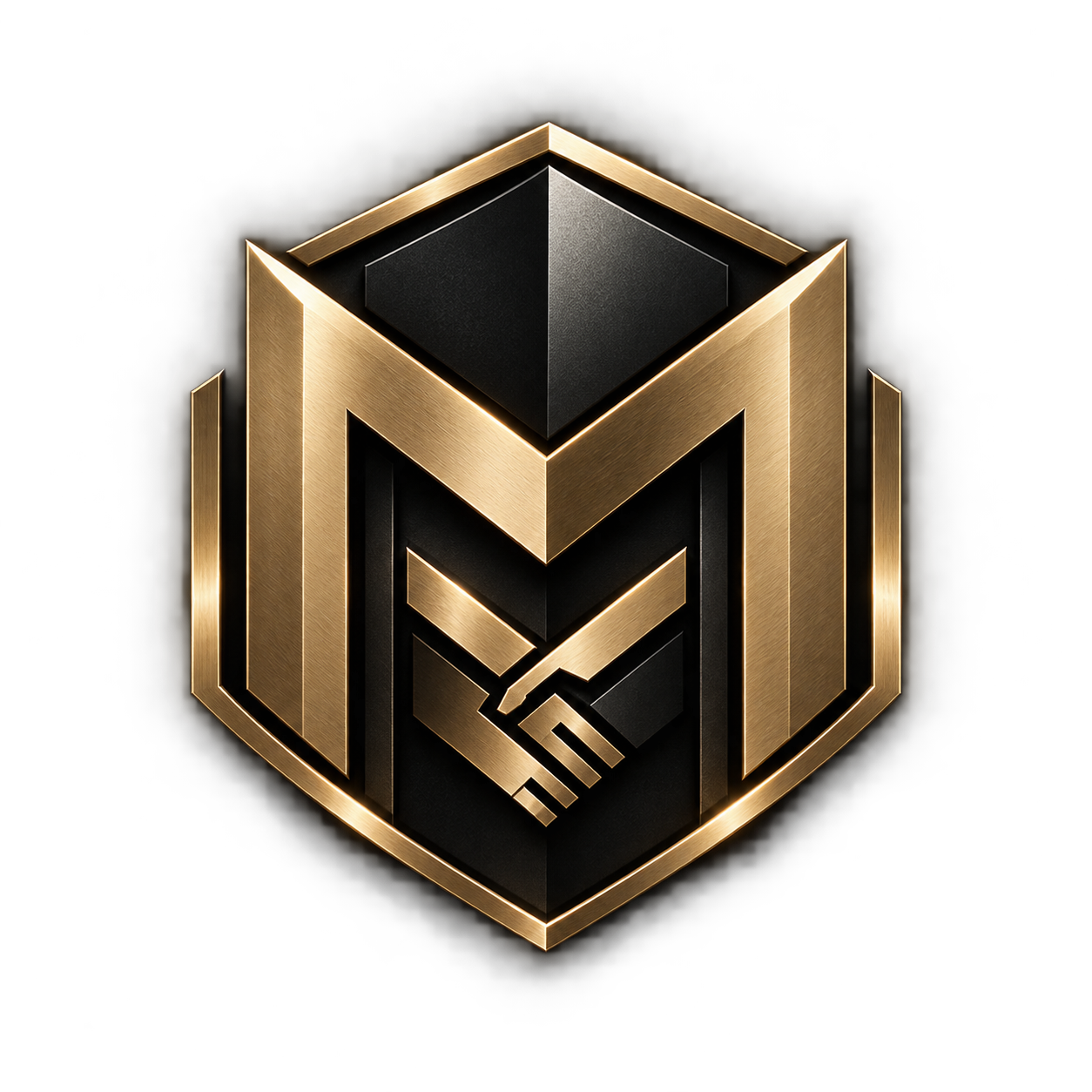 M Law Advisors mark: a shield formed from interlocking chevrons, the M as two operators locked in trust.